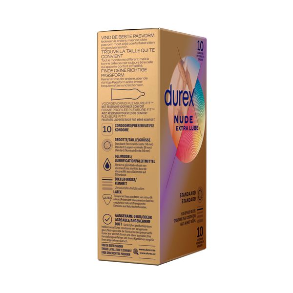 Durex Nude Extra Lube kant 10 stuks